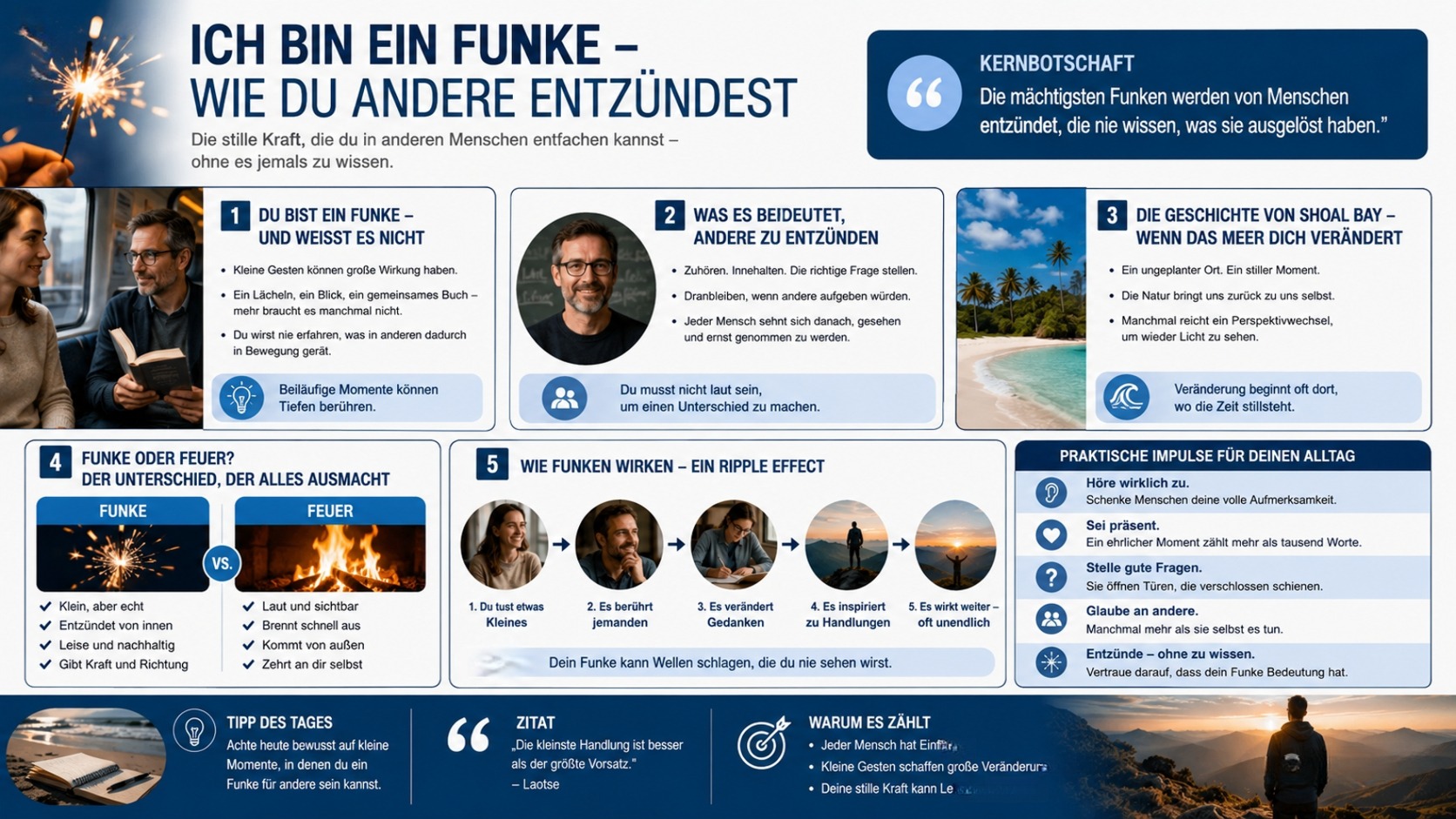 Infografik Ich bin ein Funke – Wie du andere entzündest
