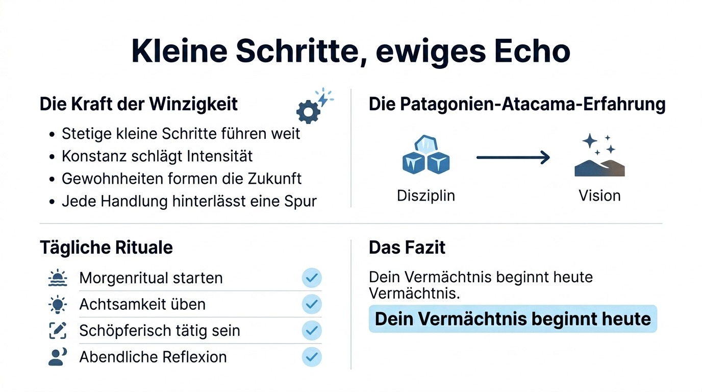 Infografik Kleine Schritte schaffen ewiges Echo Infografik Kleine Schritte schaffen ewiges Echo