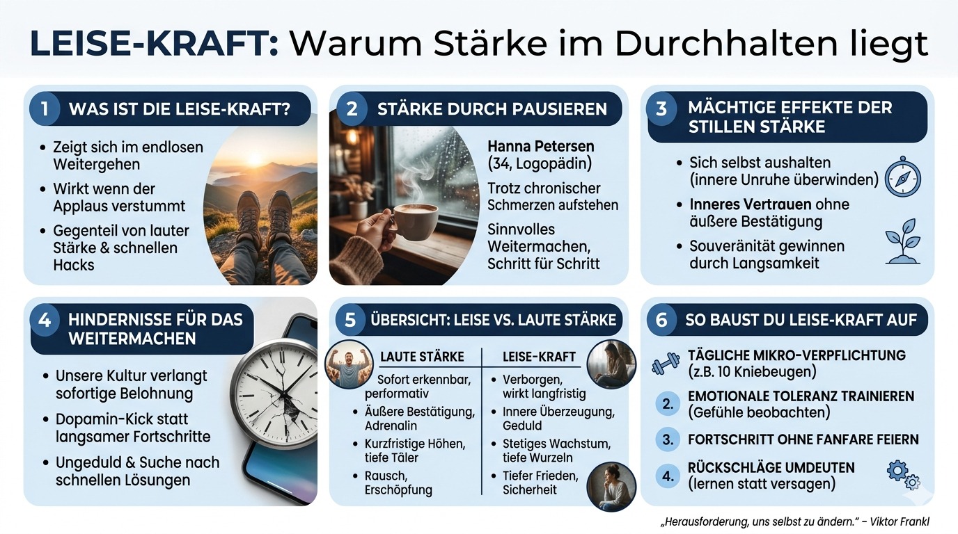 Infografik Leise Kraft Warum Stärke im Durchhalten liegt