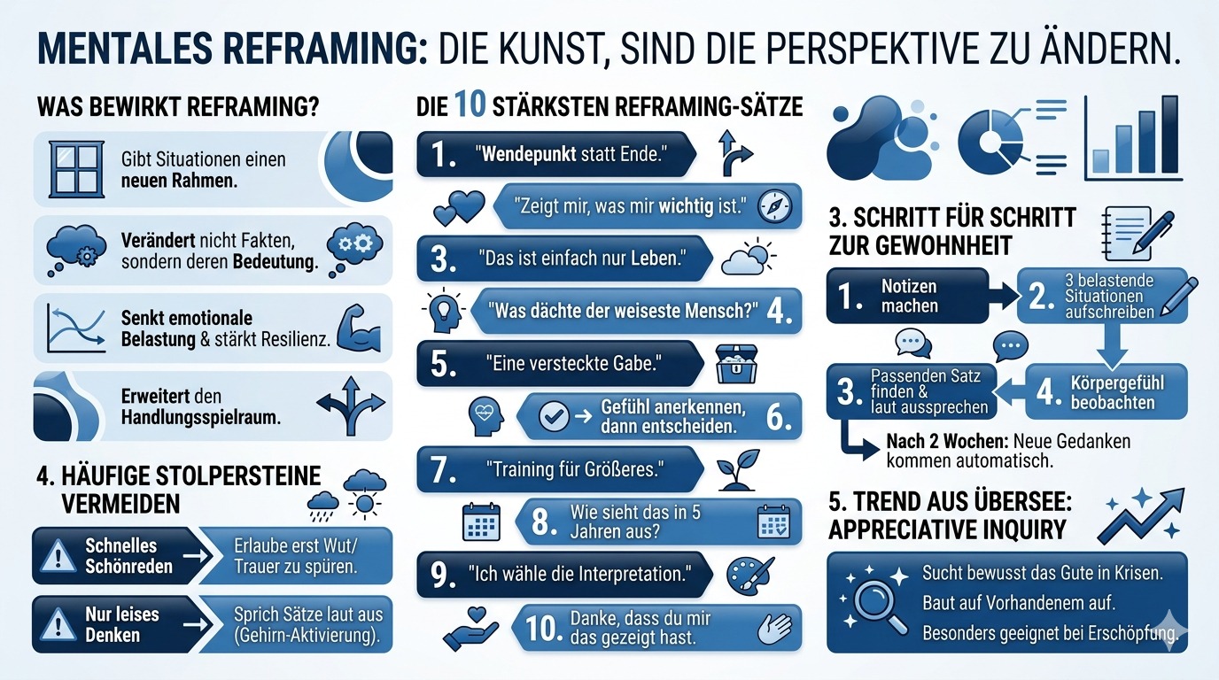 Infografik Mentales Reframing 10 Sätze verändern deine Sicht Infografik Mentales Reframing 10 Sätze verändern deine Sicht