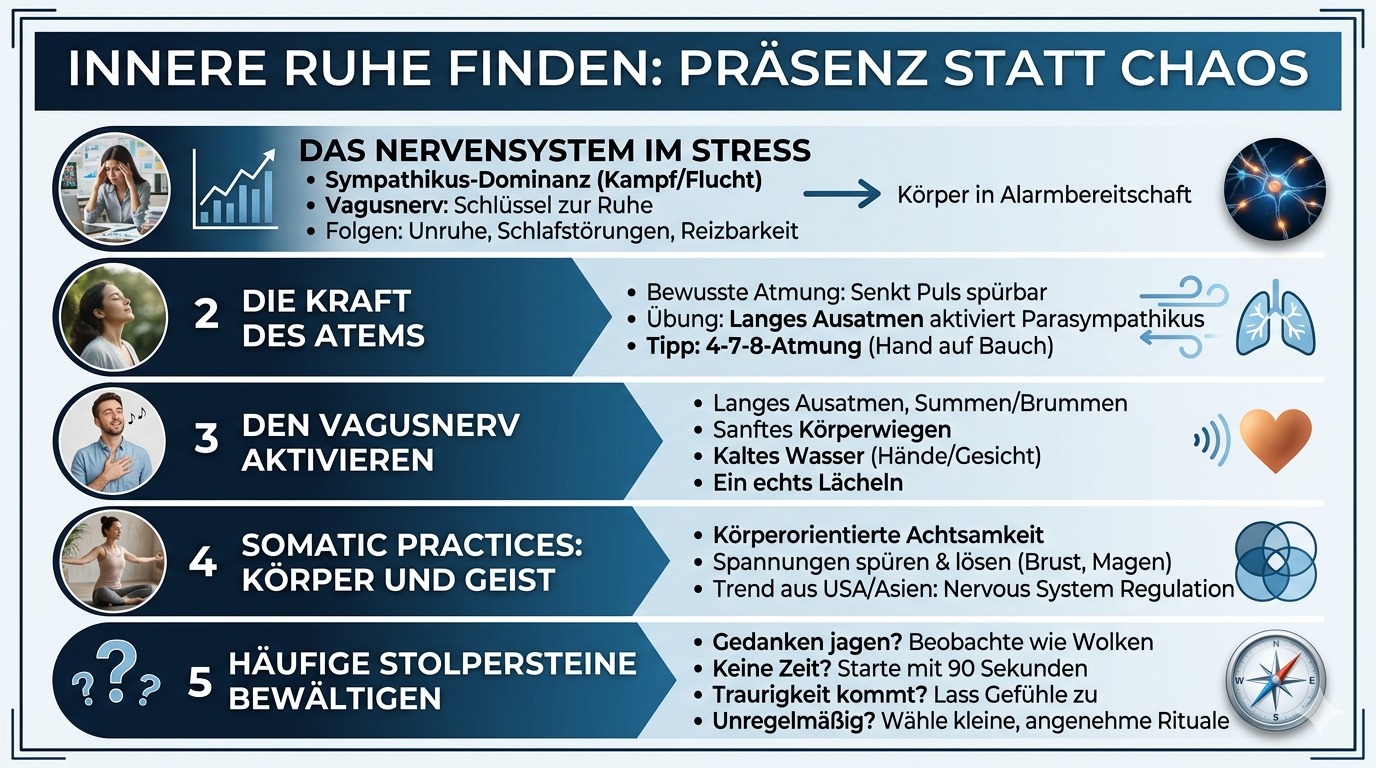 Infografik Mitten im Chaos den inneren Frieden finden
