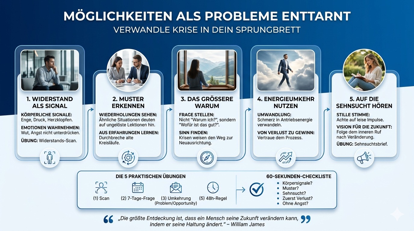 Infografik Möglichkeiten als Probleme zu enttarnen ist genial
