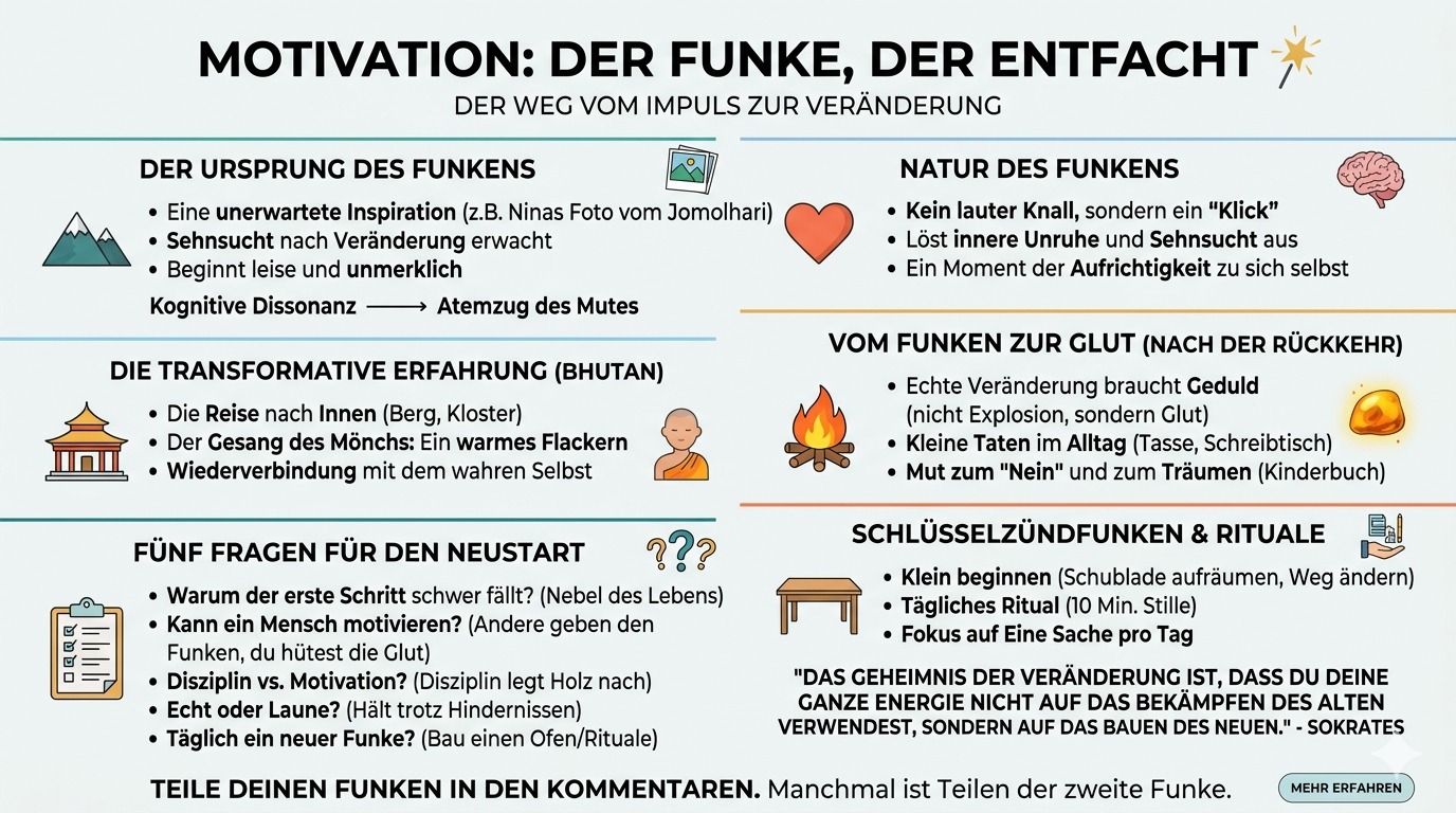 Infografik Motivation Der Funke, der entfacht Infografik Motivation Der Funke, der entfacht