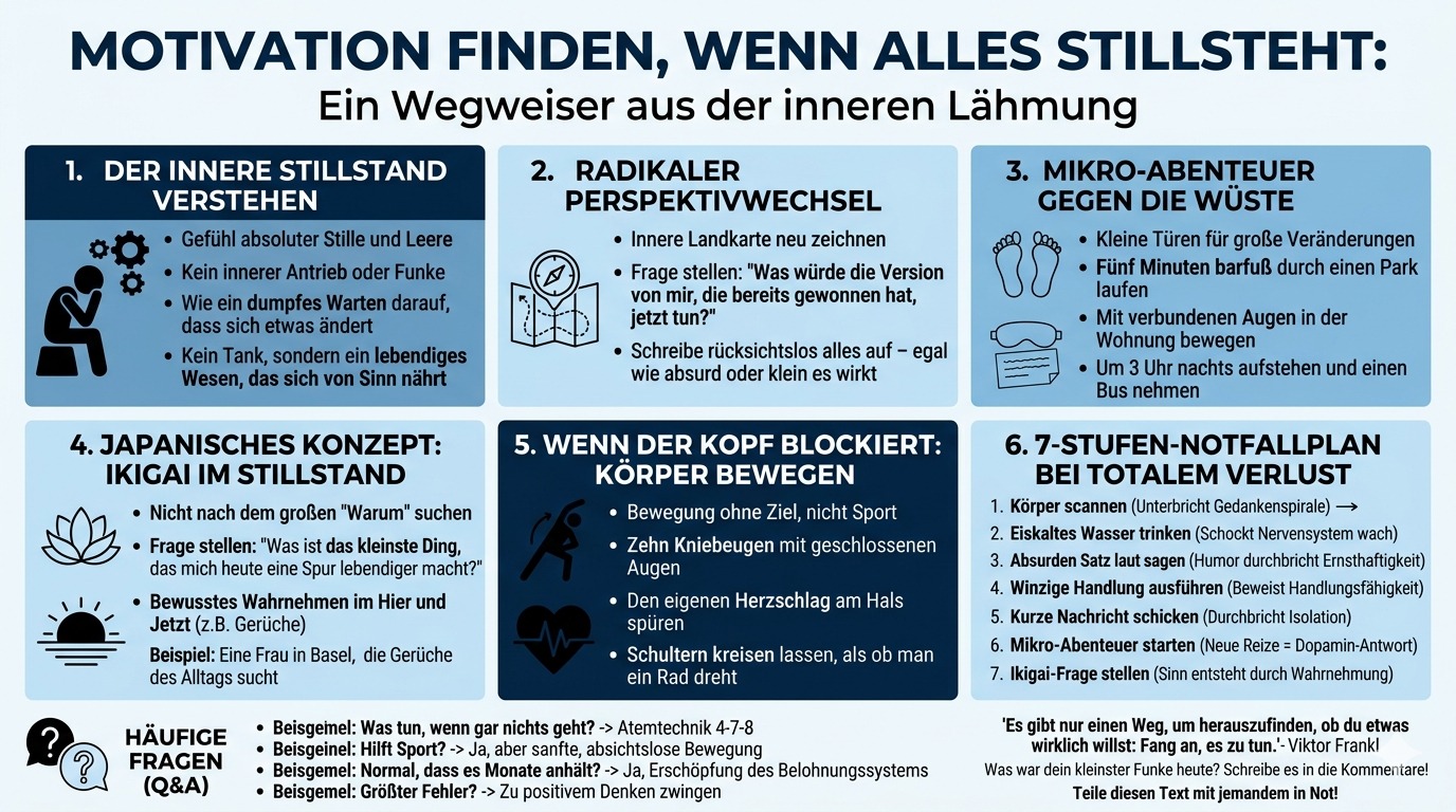 Infografik Motivation finden, wenn alles stillsteht