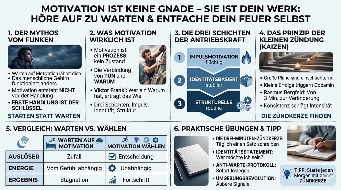 Infografik Motivation ist keine Gnade – sie ist dein Werk