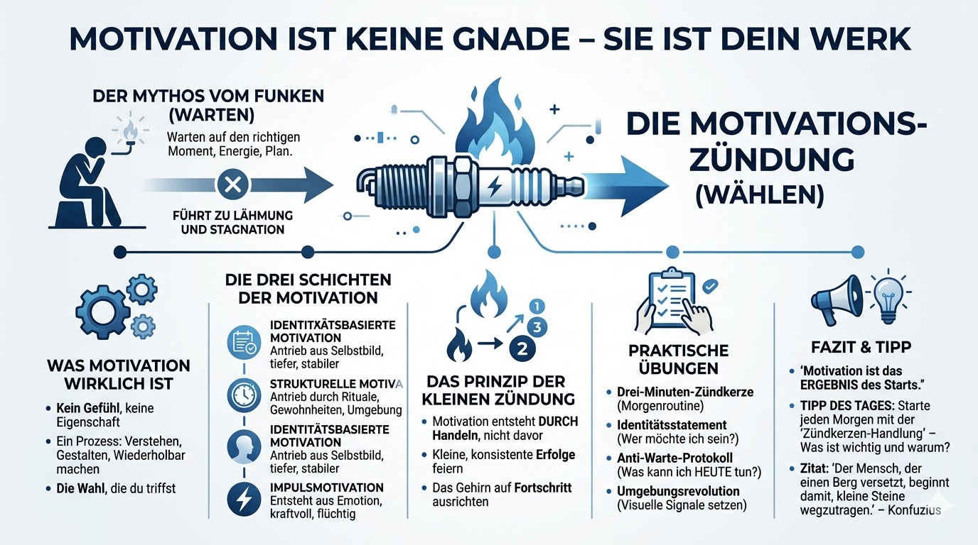 Infografik Motivation ist keine Gnade – sie ist dein Werk