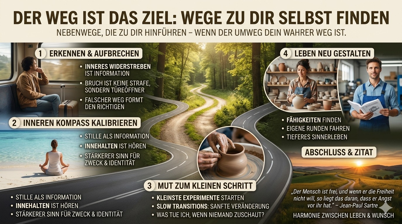 Infografik Nebenwege, die zu dir hinführen – Wenn der Umweg dein wahrer Weg ist Infografik Nebenwege, die zu dir hinführen – Wenn der Umweg dein wahrer Weg ist