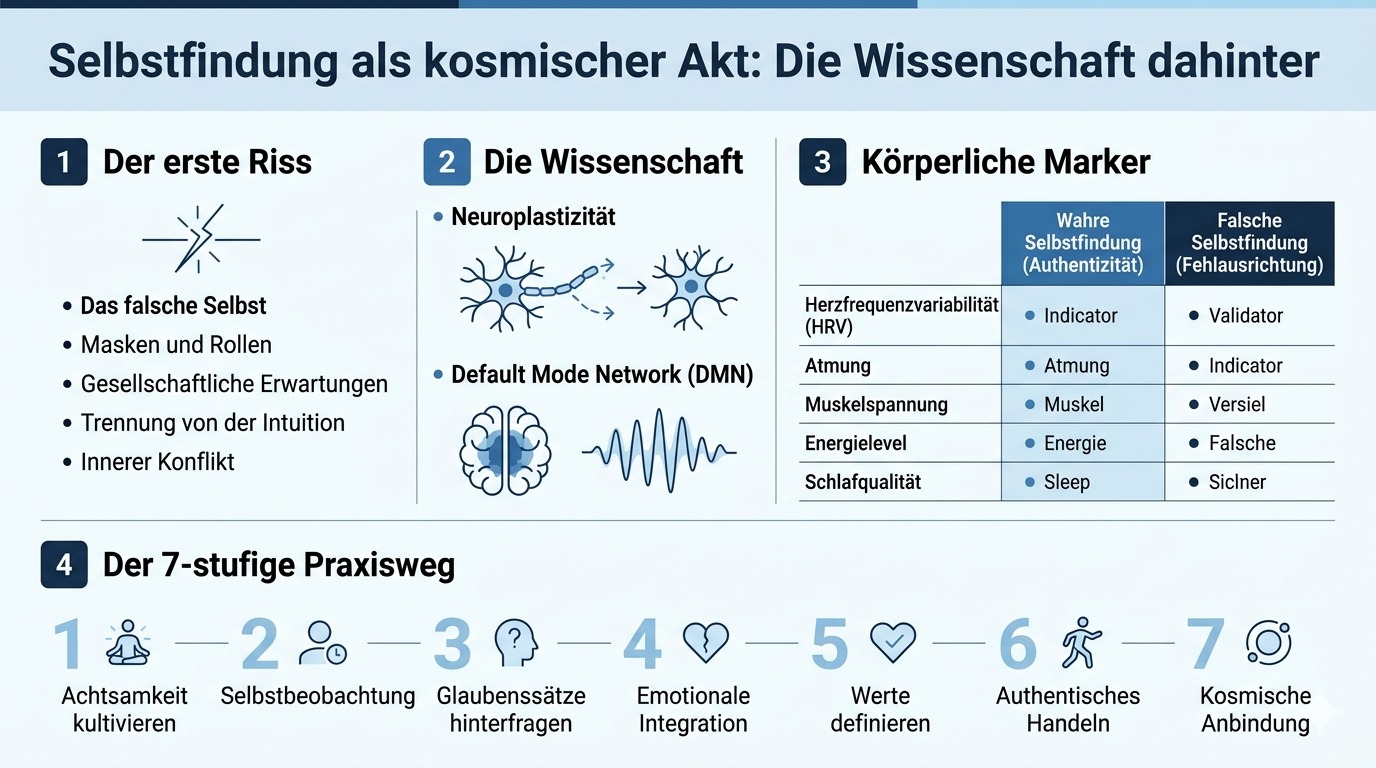 Infografik Selbstfindung als kosmischer Akt Die Wissenschaft dahinter