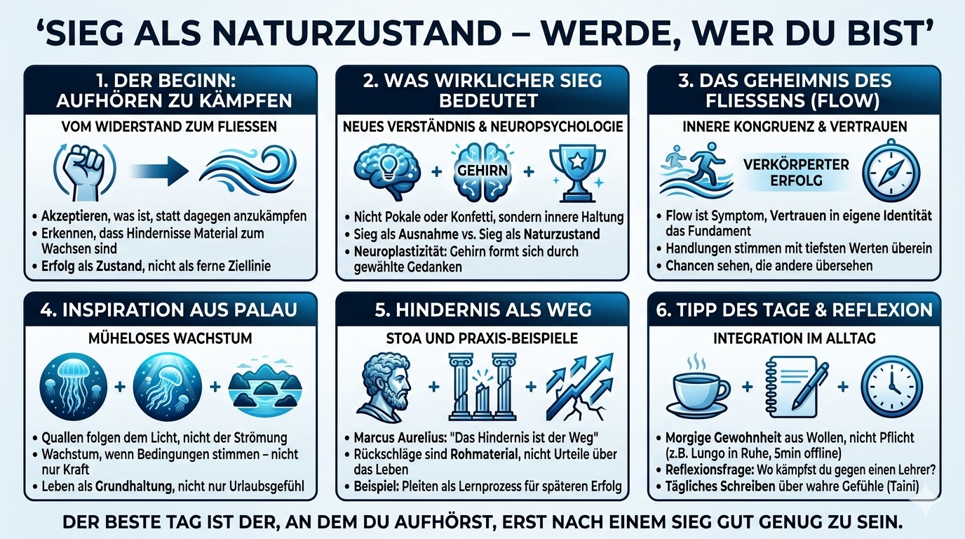 Infografik Sieg als Naturzustand – Werde, wer du bist