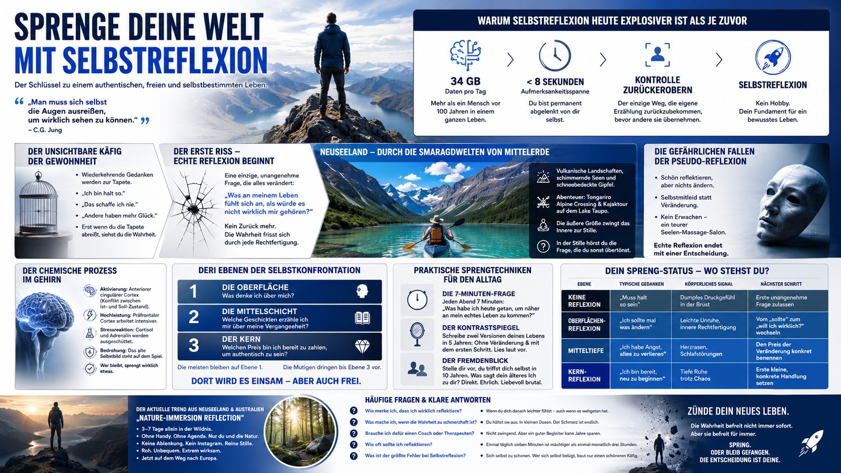 Infografik Sprenge deine Welt mit Selbstreflexion