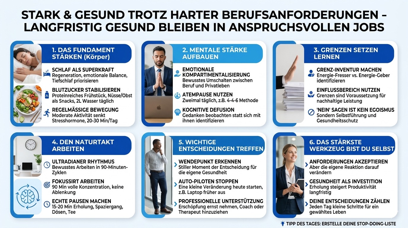Infografik Stark und gesund trotz harter Berufsanforderungen