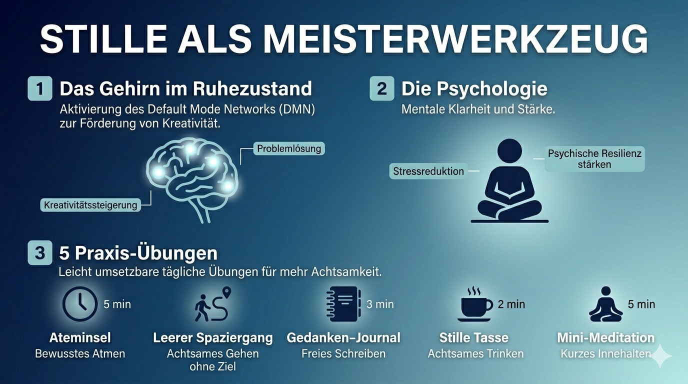 Infografik Stille als Meisterwerkzeug
