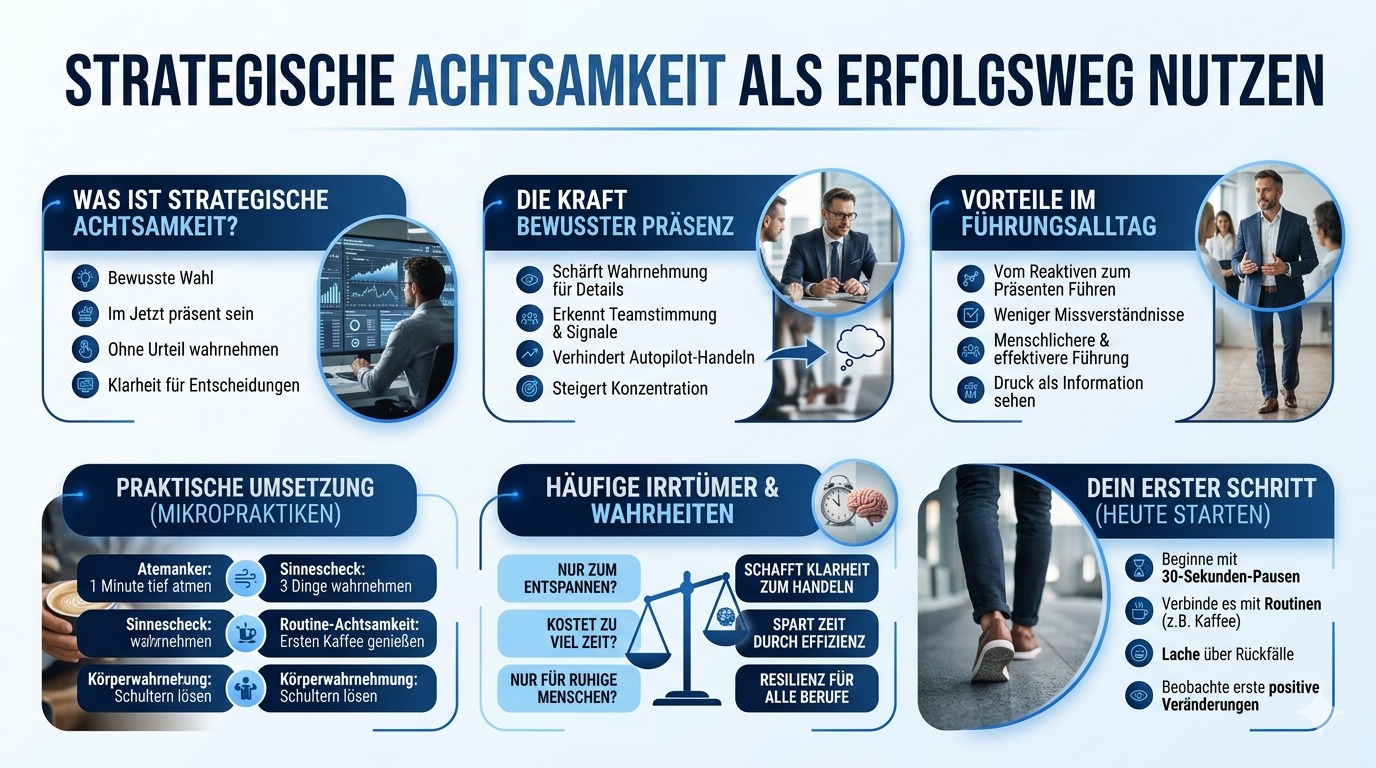 Infografik Strategische Achtsamkeit als Erfolgsweg nutzen