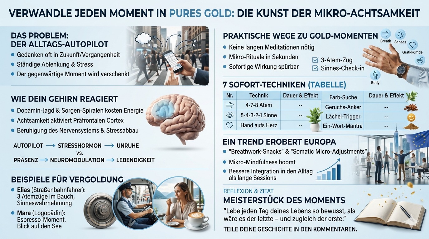 Infografik Verwandle jeden Moment in pures Gold