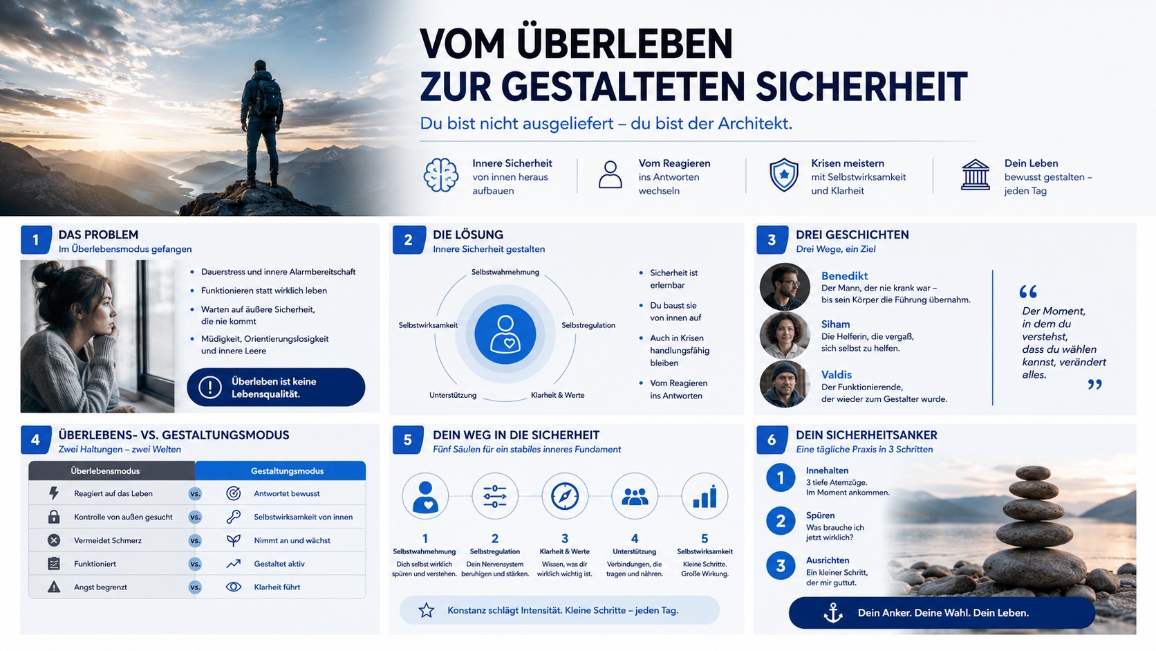 Infografik Vom Überleben zur gestalteten Sicherheit