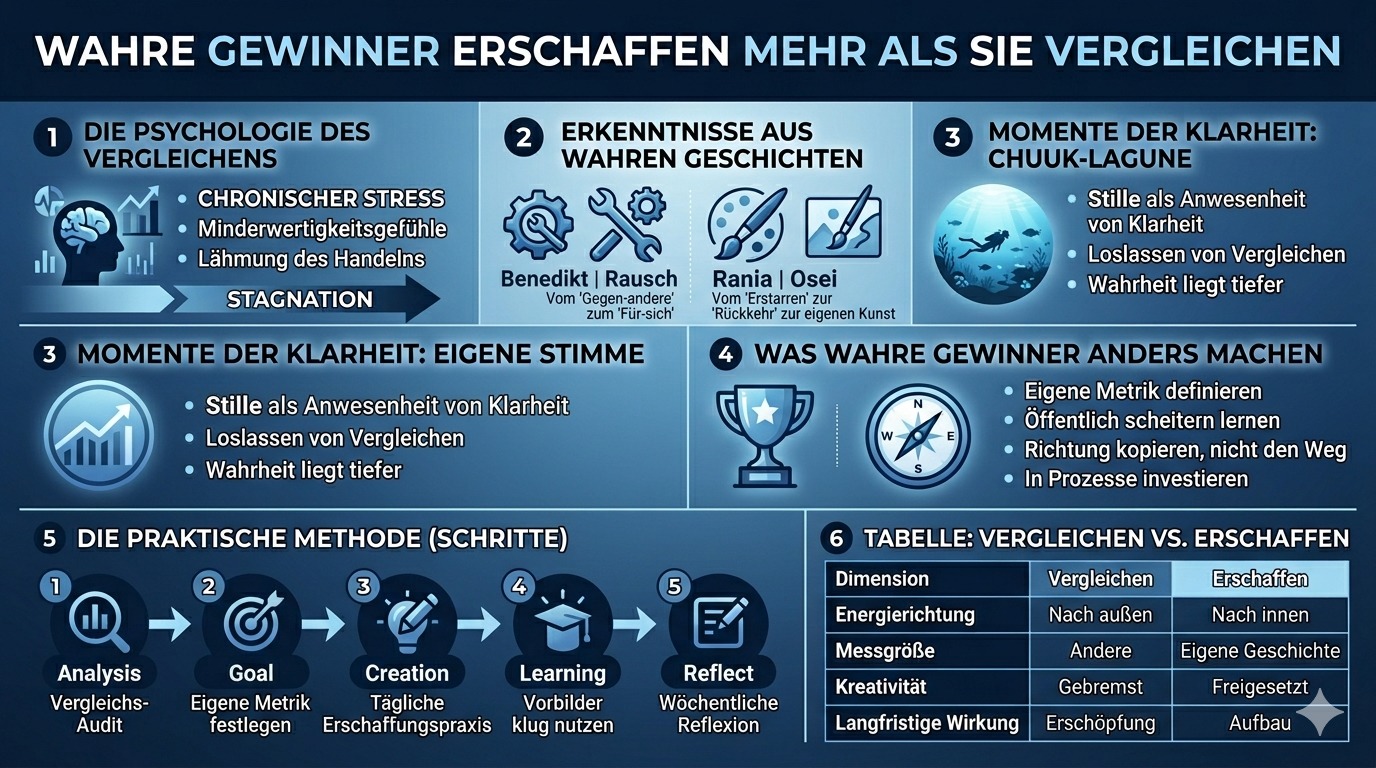 Infografik Wahre Gewinner erschaffen mehr als sie vergleichen