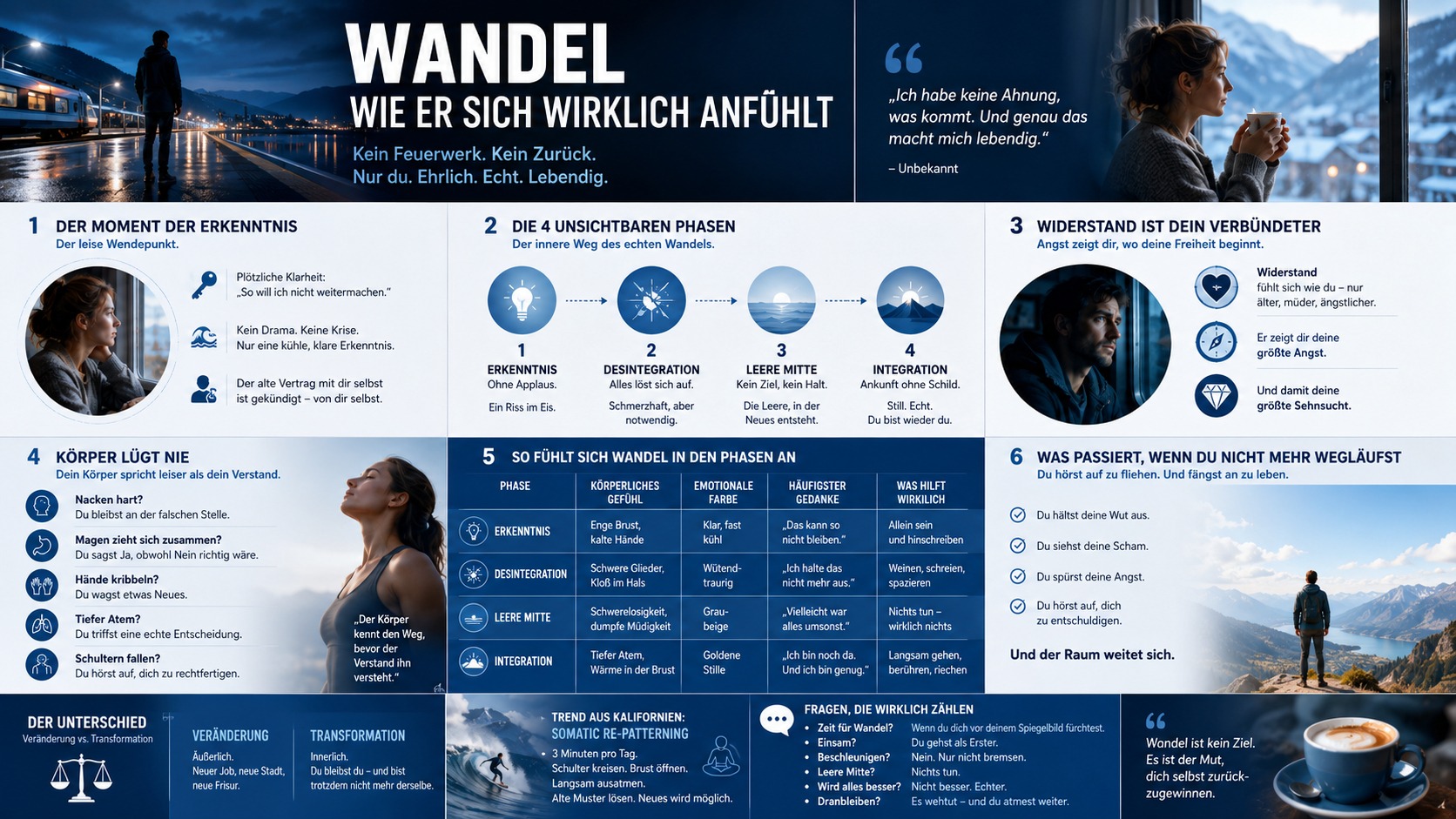 Infografik Wandel, wie er sich wirklich anfühlt Infografik Wandel, wie er sich wirklich anfühlt
