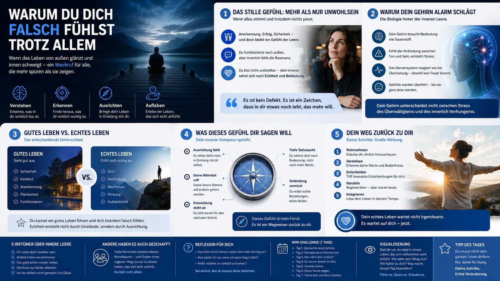 Infografik Warum du dich falsch fühlst trotz allem Infografik Warum du dich falsch fühlst trotz allem