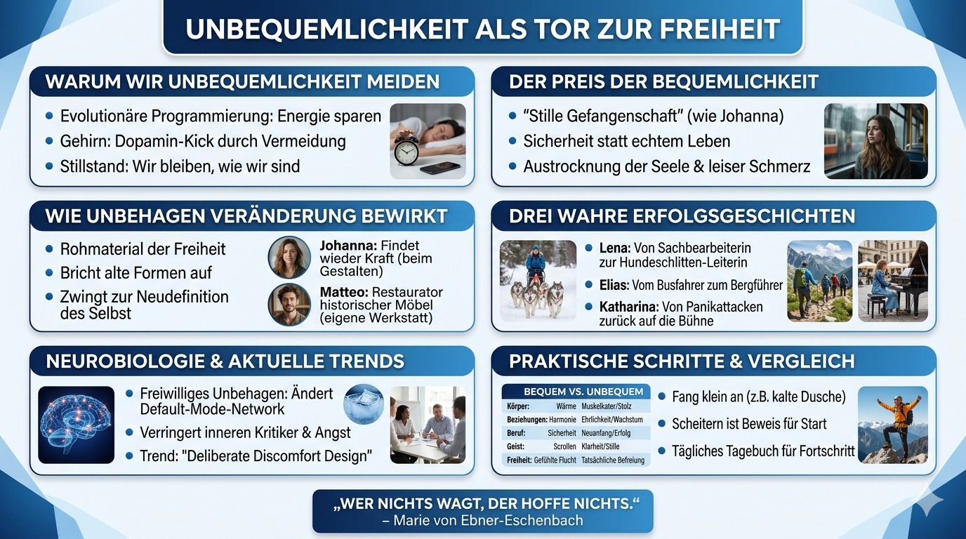 Infografik Wenn Unbequemlichkeit dein Tor zur Freiheit wird Infografik Wenn Unbequemlichkeit dein Tor zur Freiheit wird