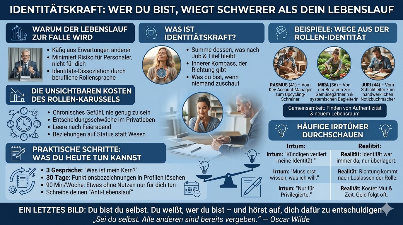Infografik Wer du bist, wiegt Tonnen schwerer als dein Lebenslauf