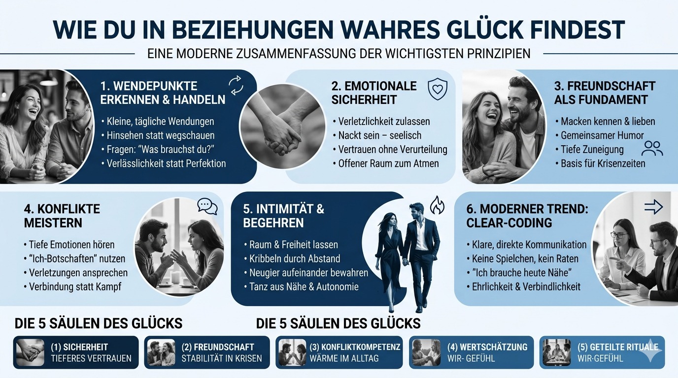 Infografik Wie du in Beziehungen wahres Glück findest