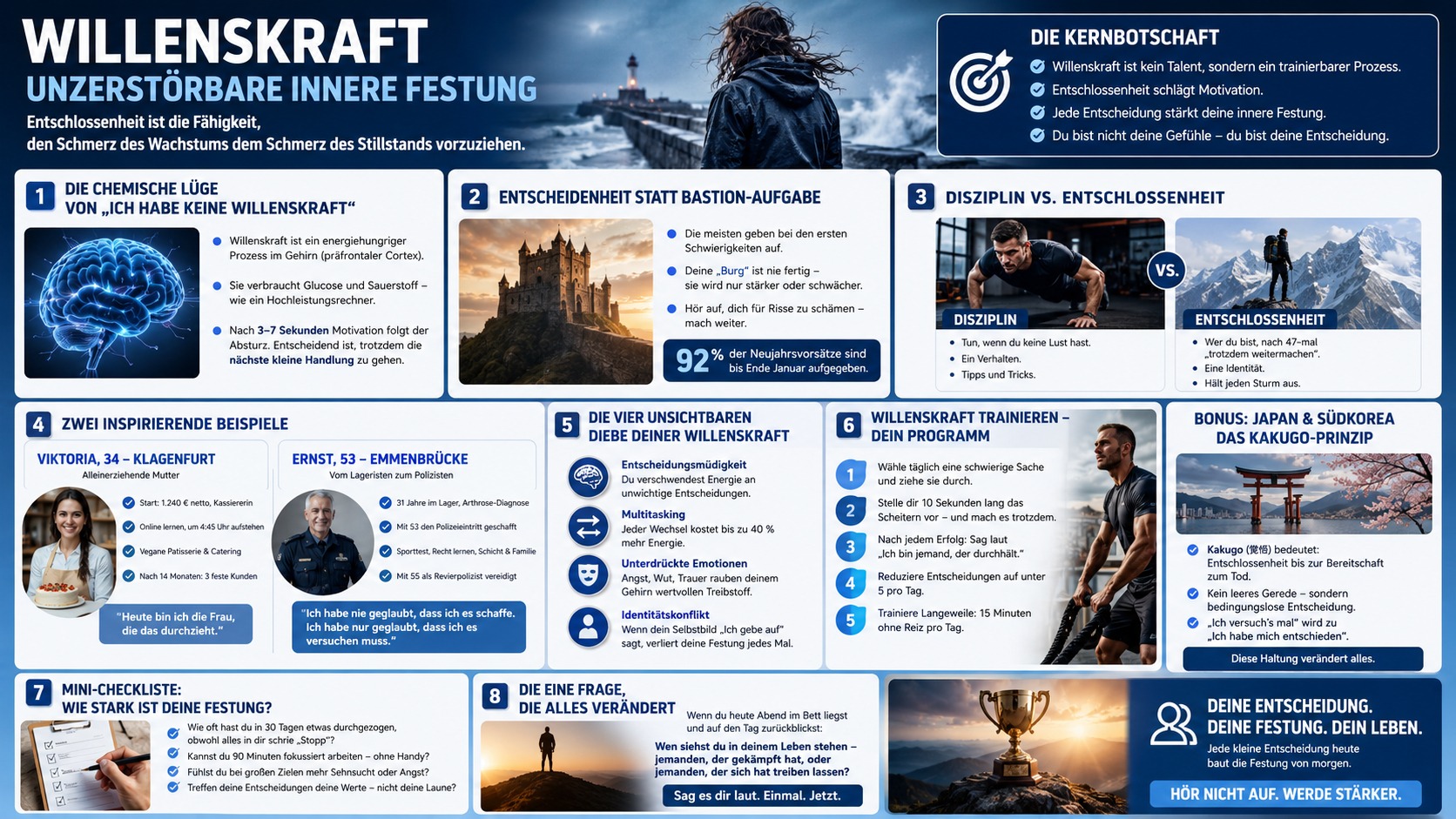 Infografik Willenskraft – unzerstörbare innere Festung