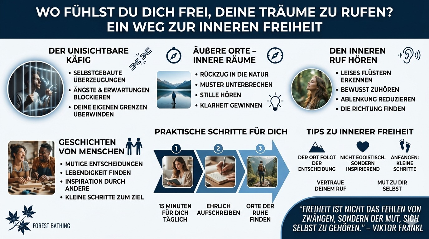 Infografik Wo fühlst du dich frei, deine Träume zu rufen