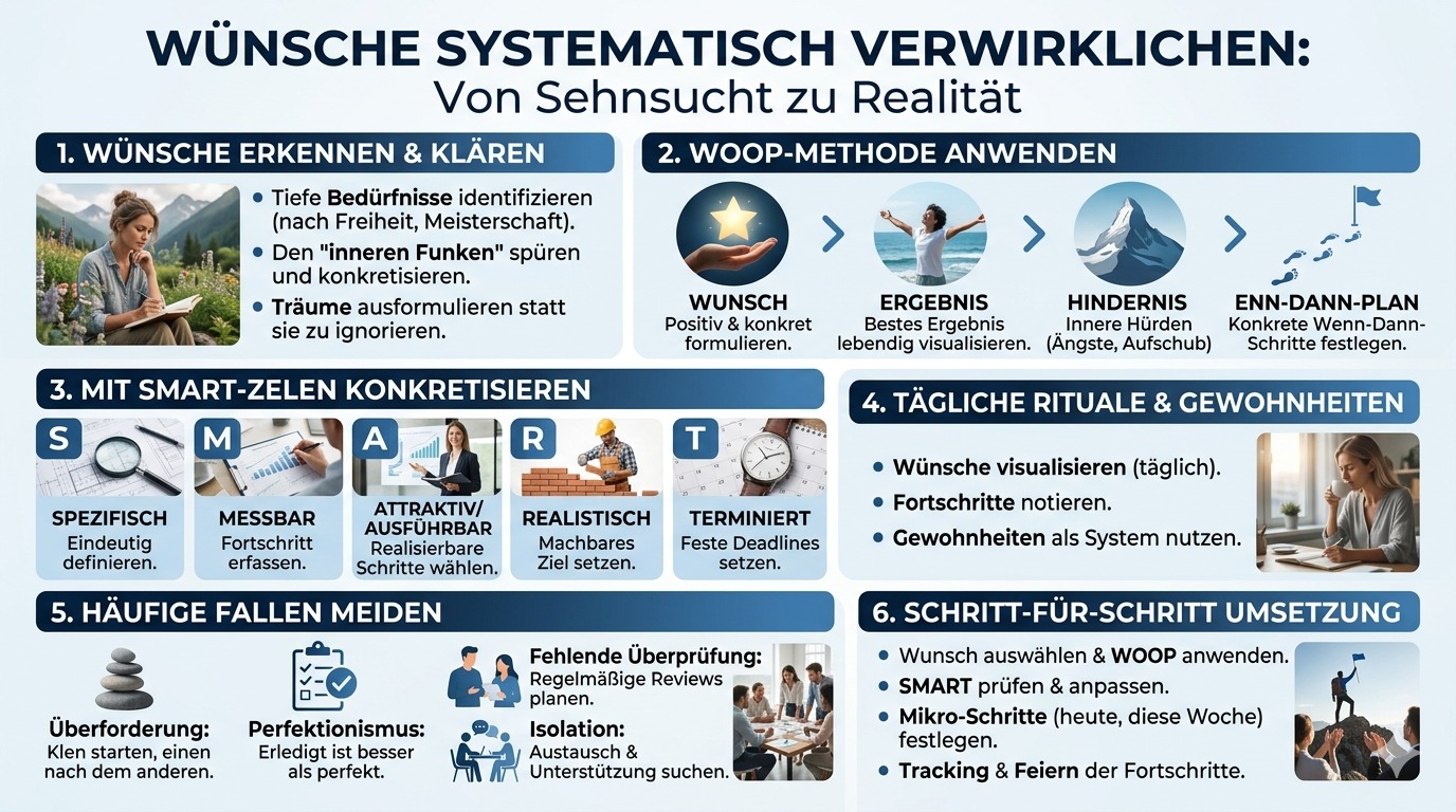 Infografik Wünsche systematisch in Erfüllung bringen