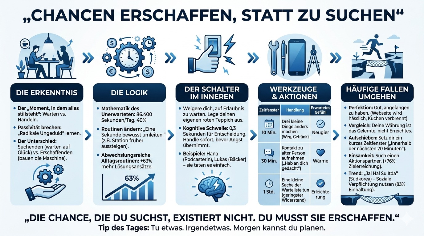 Infografik „Chancen erschaffen, statt zu suchen“