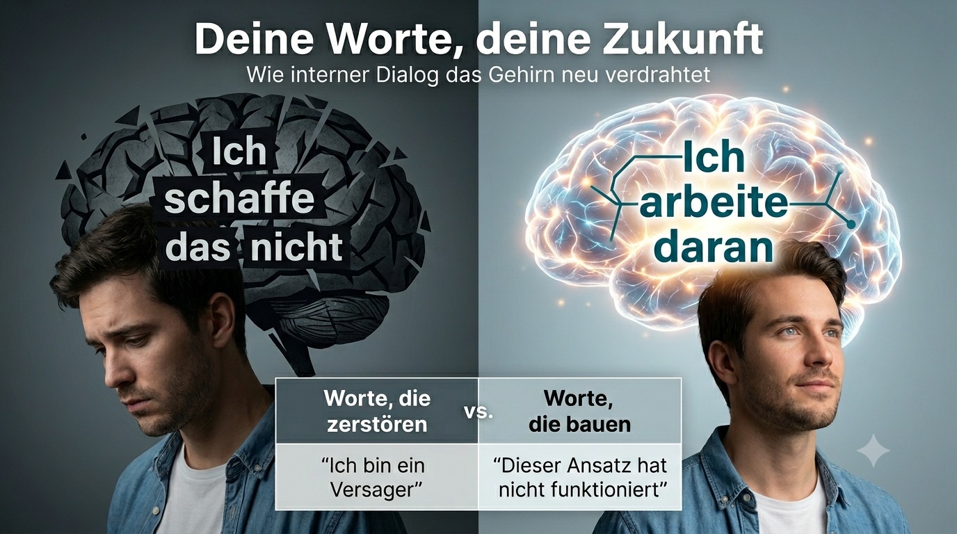 Infografik „Warum deine Worte die Baupläne deiner Zukunft sind