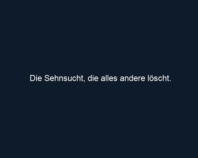 Die Sehnsucht, die alles andere löscht.