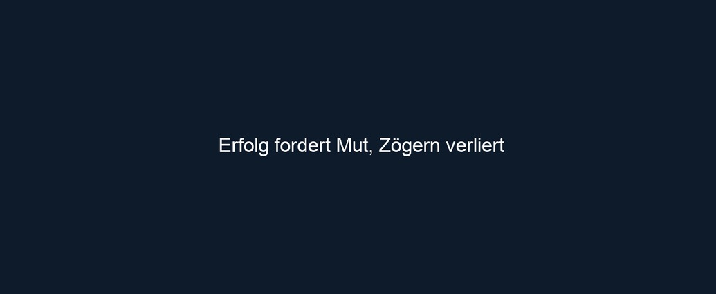 Erfolg fordert Mut, Zögern verliert