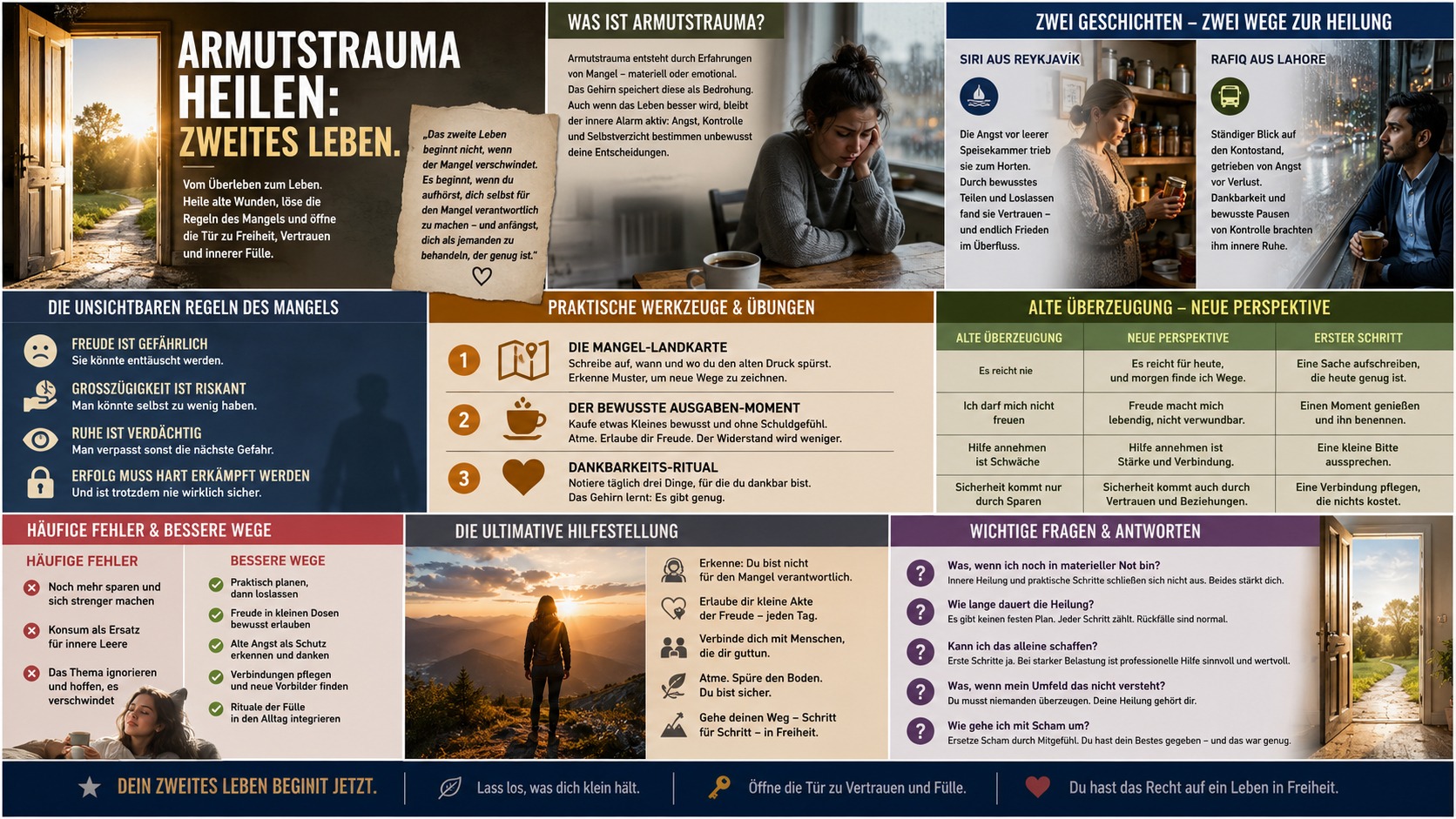 Infografik Armutstrauma heilen Zweites Leben.