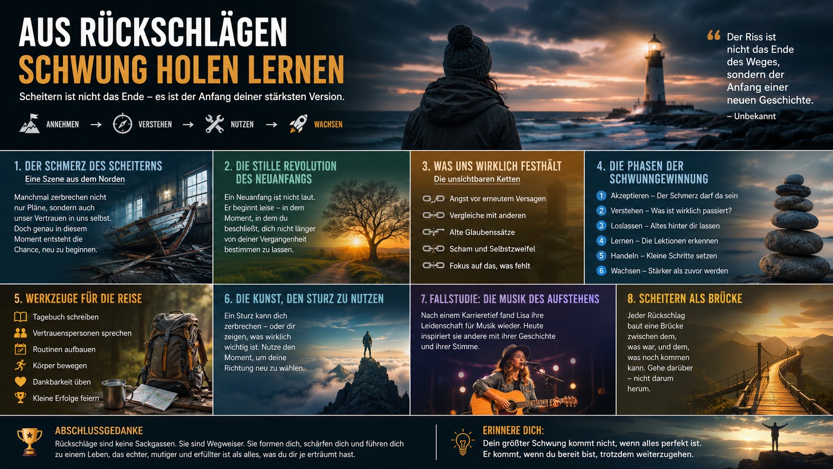Infografik Aus Rückschlägen Schwung holen lernen