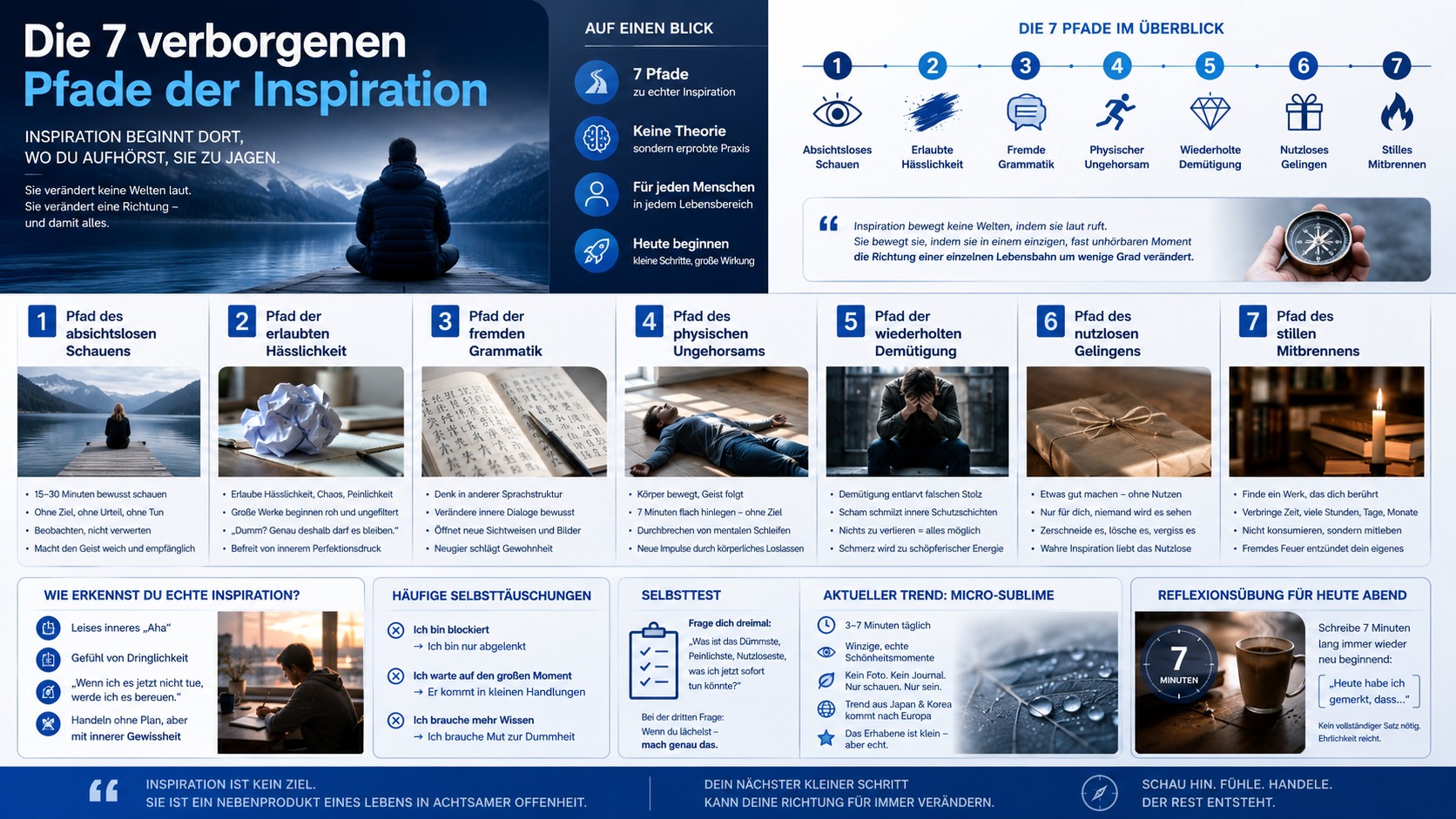 Infografik Die 7 verborgenen Pfade der Inspiration