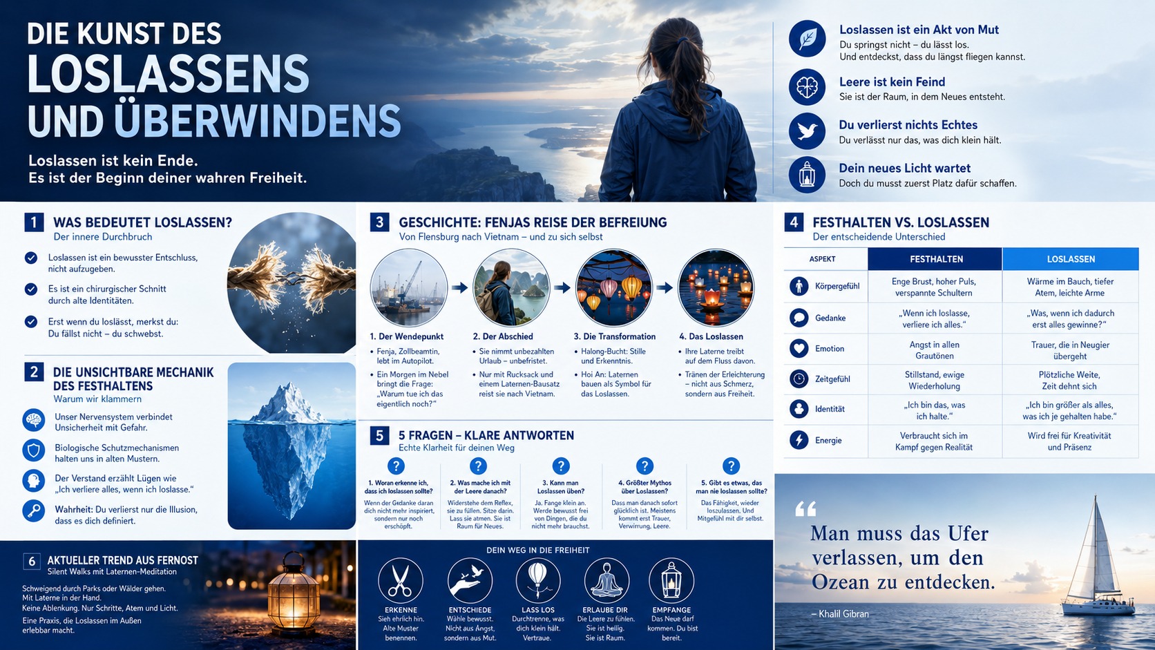 Infografik Die Kunst des Loslassens und Überwindens Infografik Die Kunst des Loslassens und Überwindens