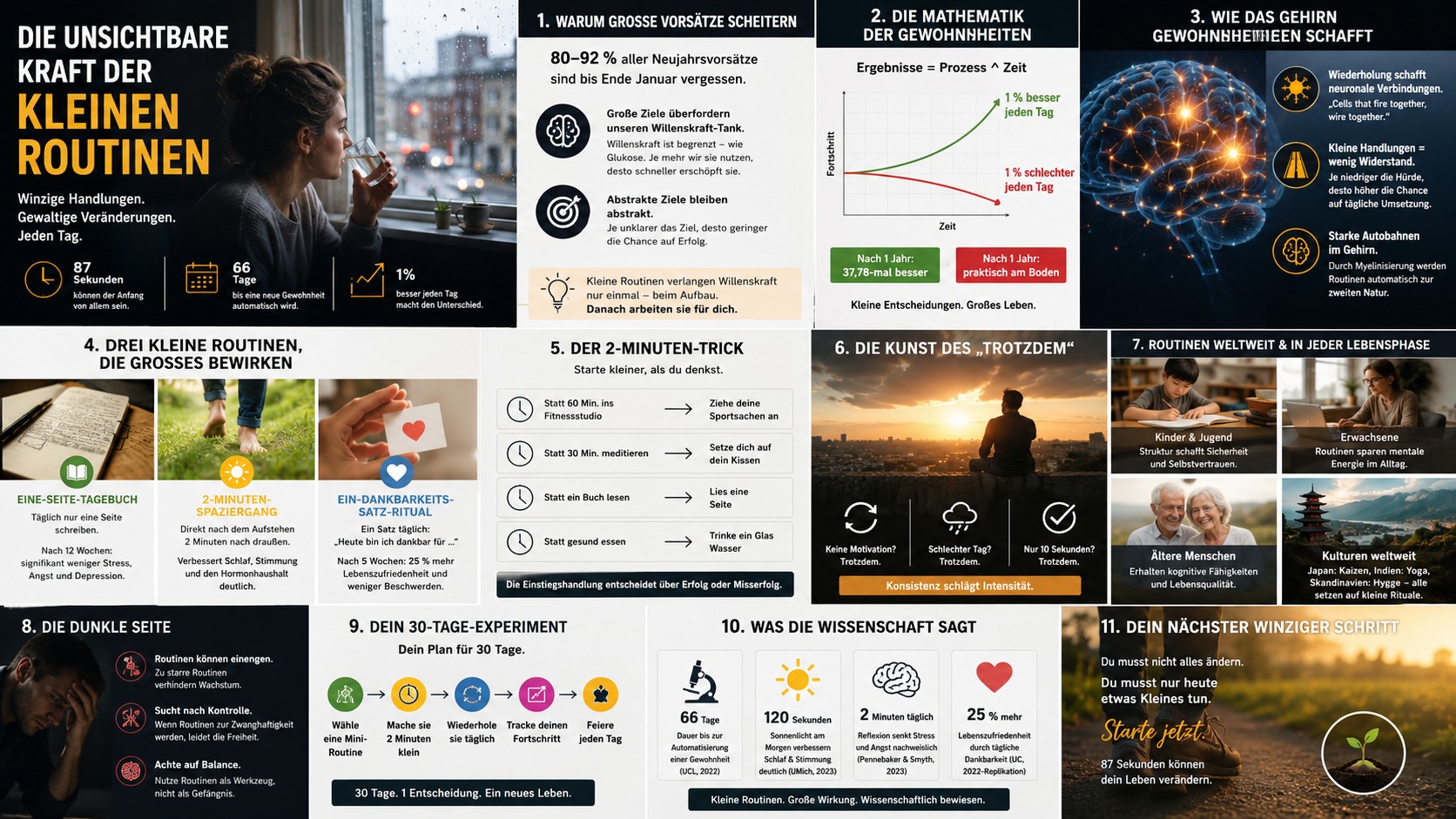 Infografik Die unsichtbare Kraft der kleinen Routinen Infografik Die unsichtbare Kraft der kleinen Routinen