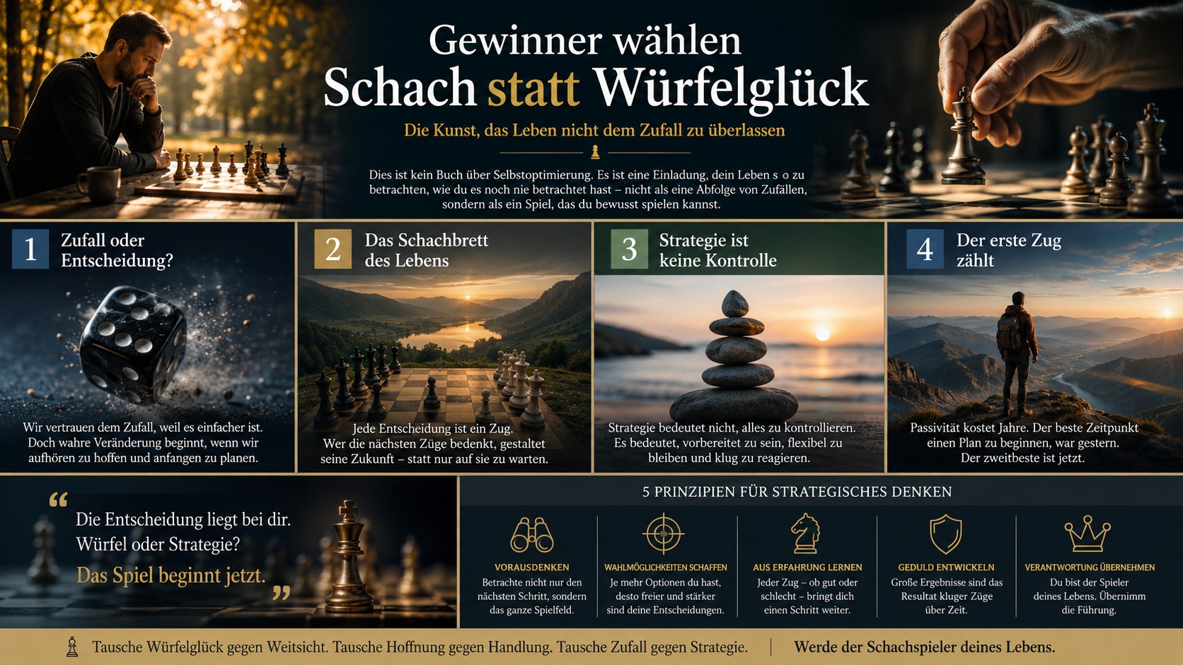 Infografik Gewinner wählen Schach statt Würfelglück