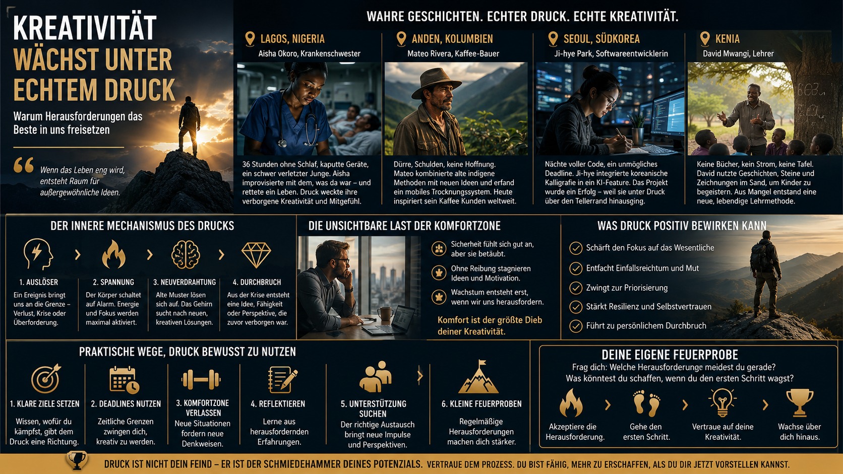 Infografik Kreativität wächst unter echtem Druck