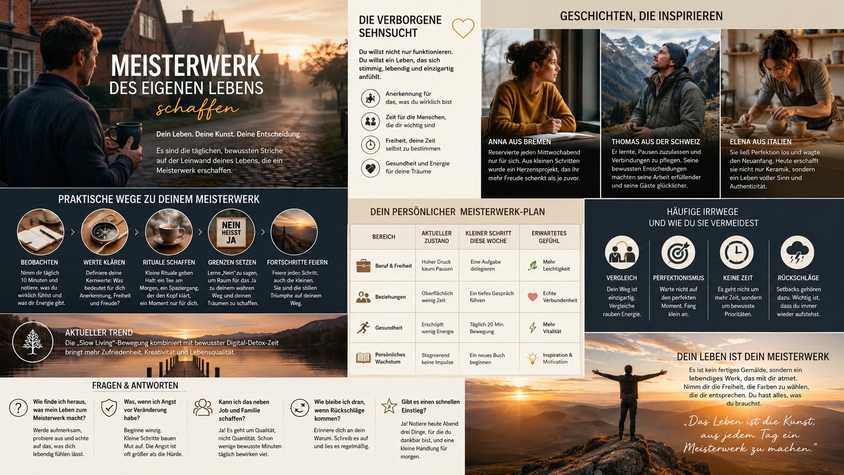 Infografik Meisterwerk des eigenen Lebens schaffen Infografik Meisterwerk des eigenen Lebens schaffen