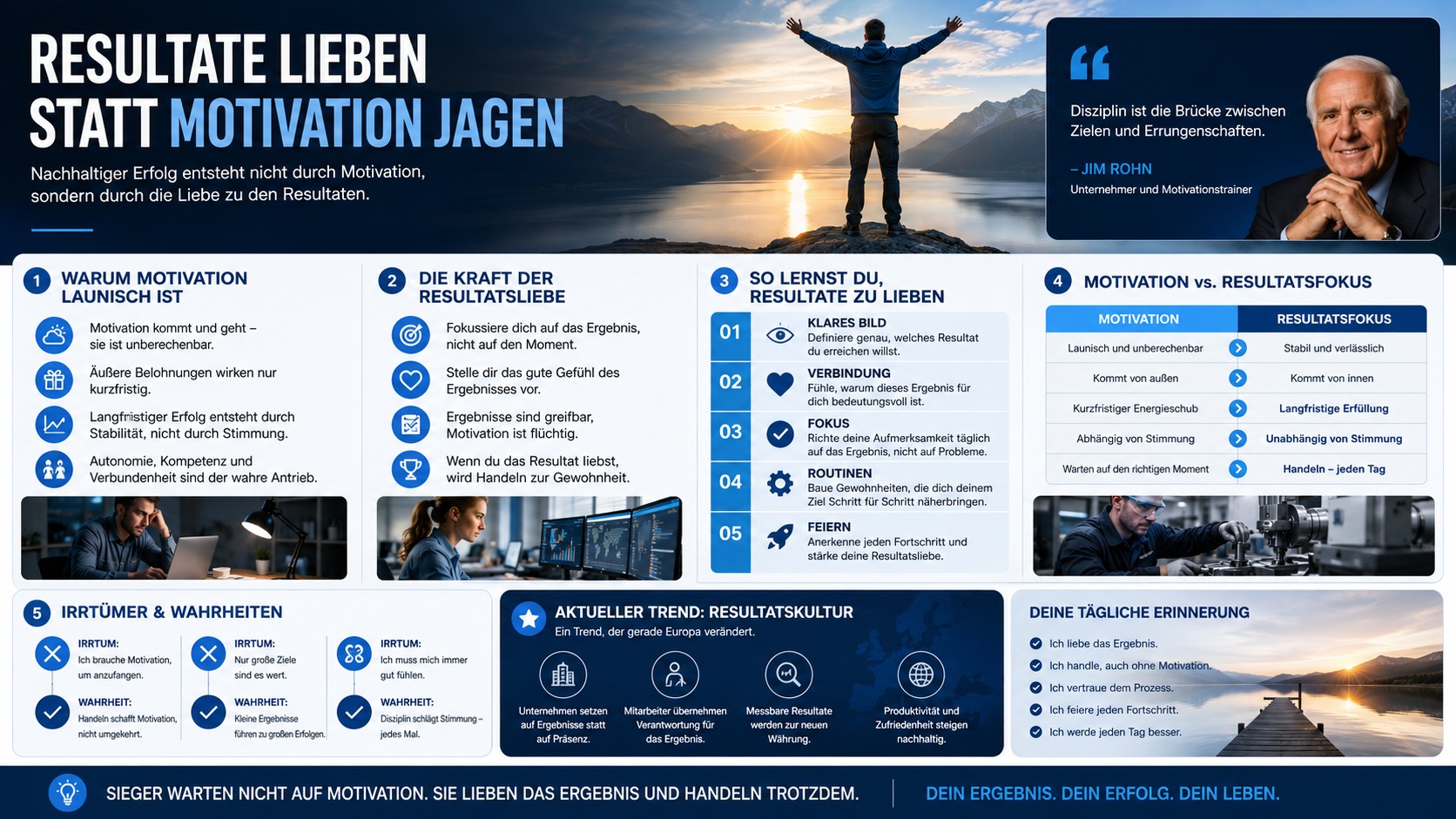 Infografik Resultate lieben statt Motivation jagen