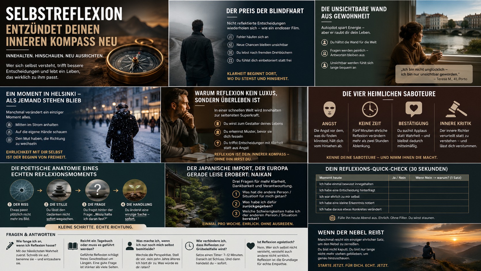 Infografik Selbstreflexion entzündet deinen inneren Kompass neu Infografik Selbstreflexion entzündet deinen inneren Kompass neu