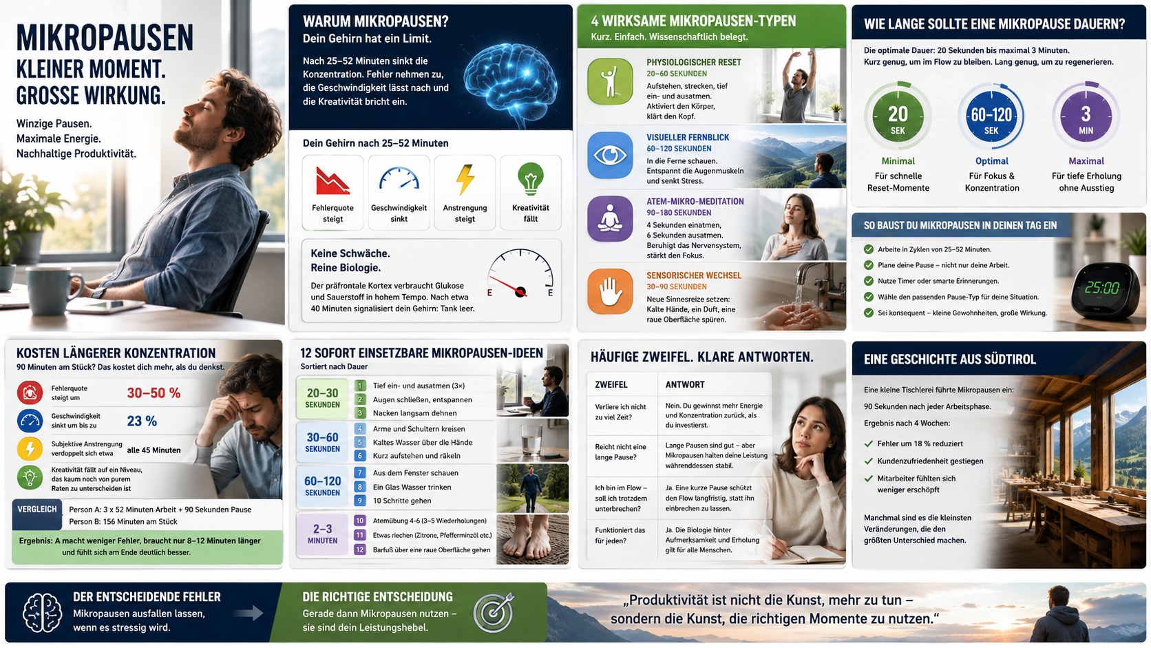 Infografik Steigern Sie Ihre Produktivität mit Mikropausen! Infografik Steigern Sie Ihre Produktivität mit Mikropausen!
