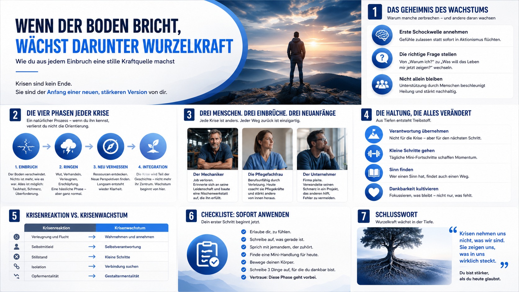 Infografik Wenn der Boden bricht, wächst darunter Wurzelkraft Infografik Wenn der Boden bricht, wächst darunter Wurzelkraft