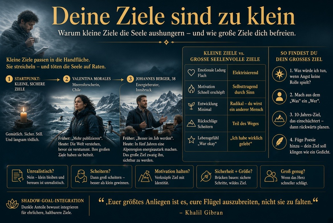 Infografik Deine Ziele sind zu klein. Infografik Deine Ziele sind zu klein.
