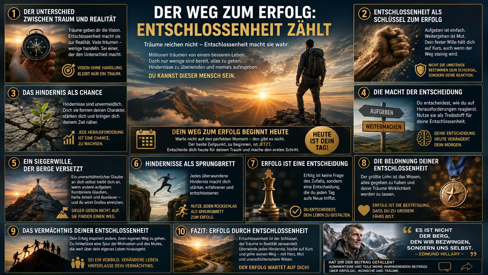 Infografik Der Weg zum Erfolg Entschlossenheit zählt Infografik Der Weg zum Erfolg Entschlossenheit zählt