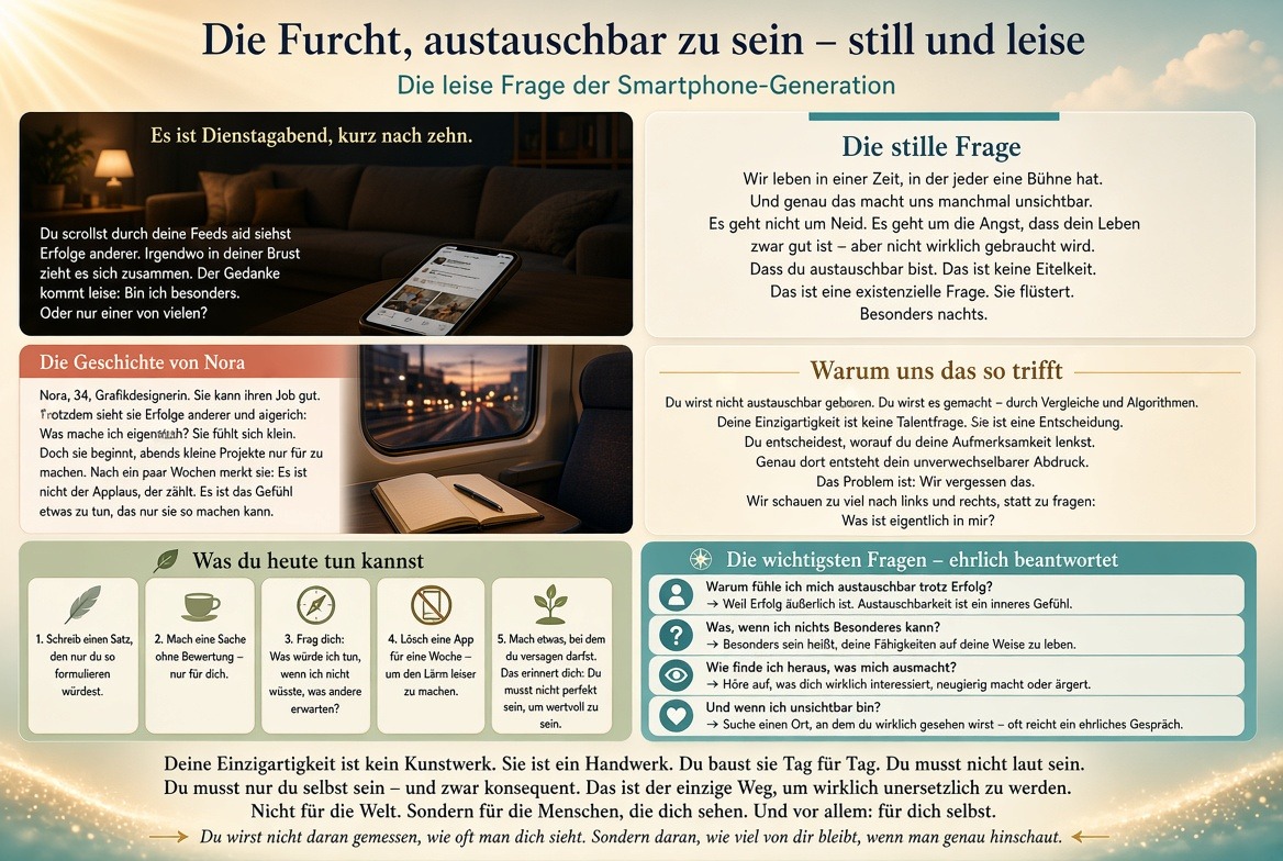 Infografik Die Furcht, austauschbar zu sein – still und leise Infografik Die Furcht, austauschbar zu sein – still und leise