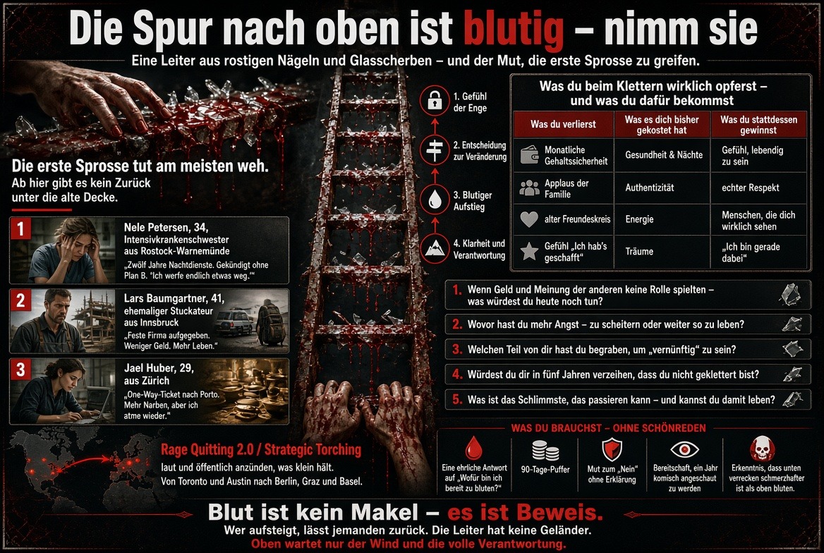 Infografik Die Spur nach oben ist blutig – nimm sie