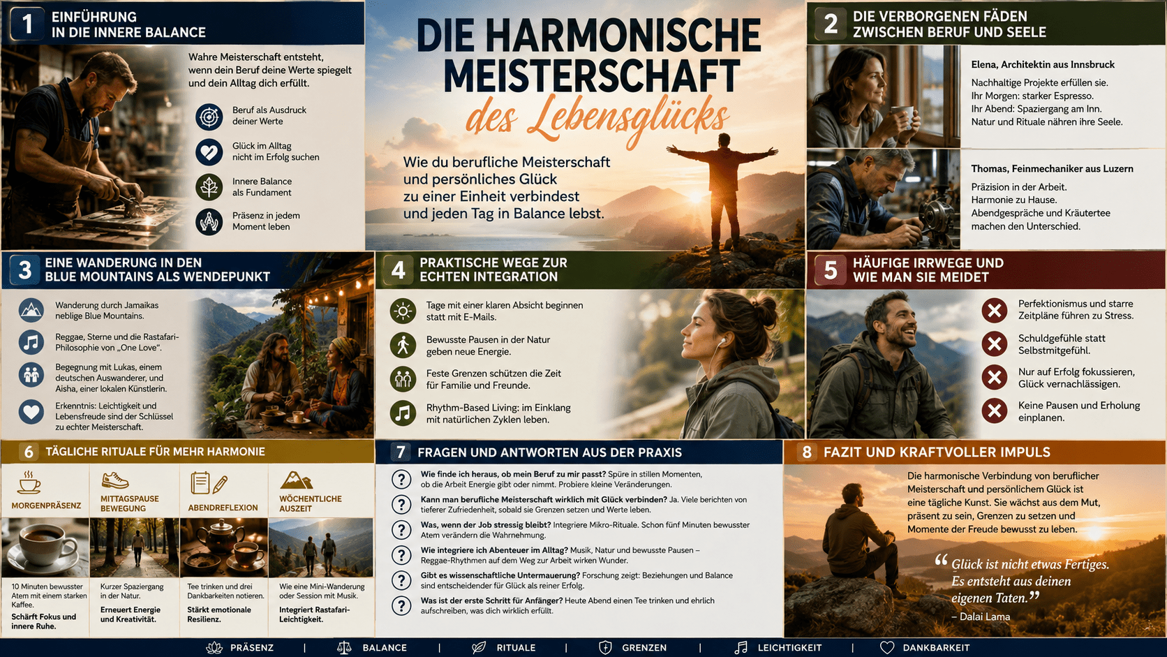 Infografik Die harmonische Meisterschaft des Lebensglücks