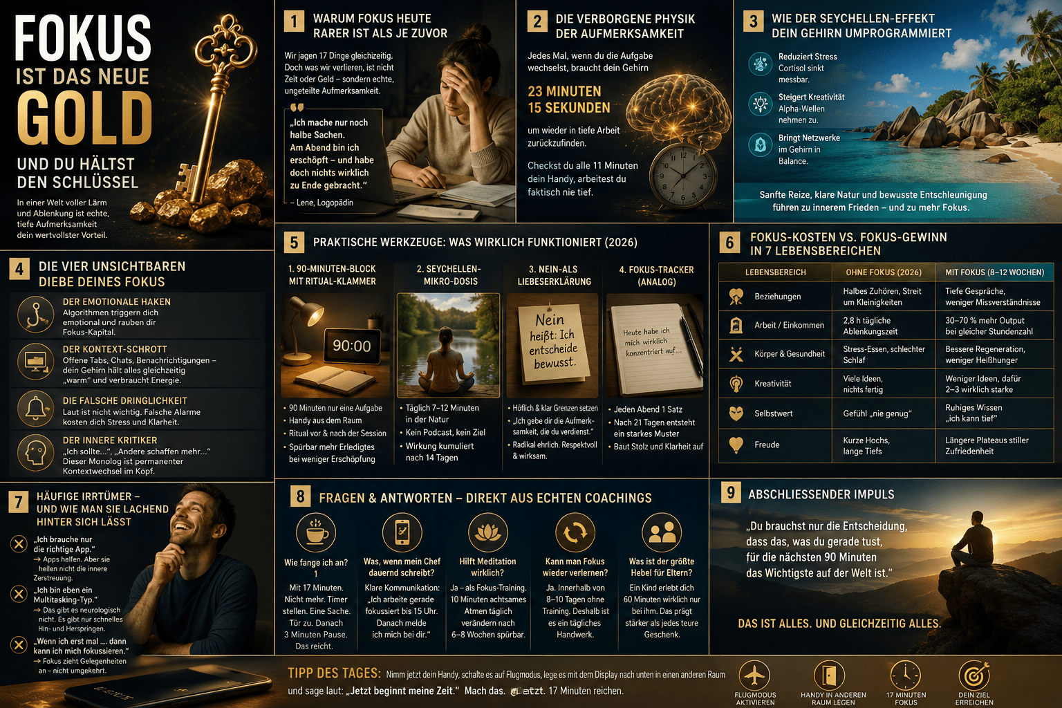 Infografik Fokus ist das neue Gold – und du hältst den Schlüssel